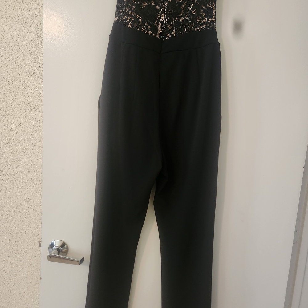 Express Black Lace-Top Jumpsuit